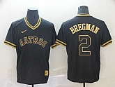 Astros 2 Alex Bregman Black Gold Nike Cooperstown Collection Legend V Neck Jersey (1),baseball caps,new era cap wholesale,wholesale hats